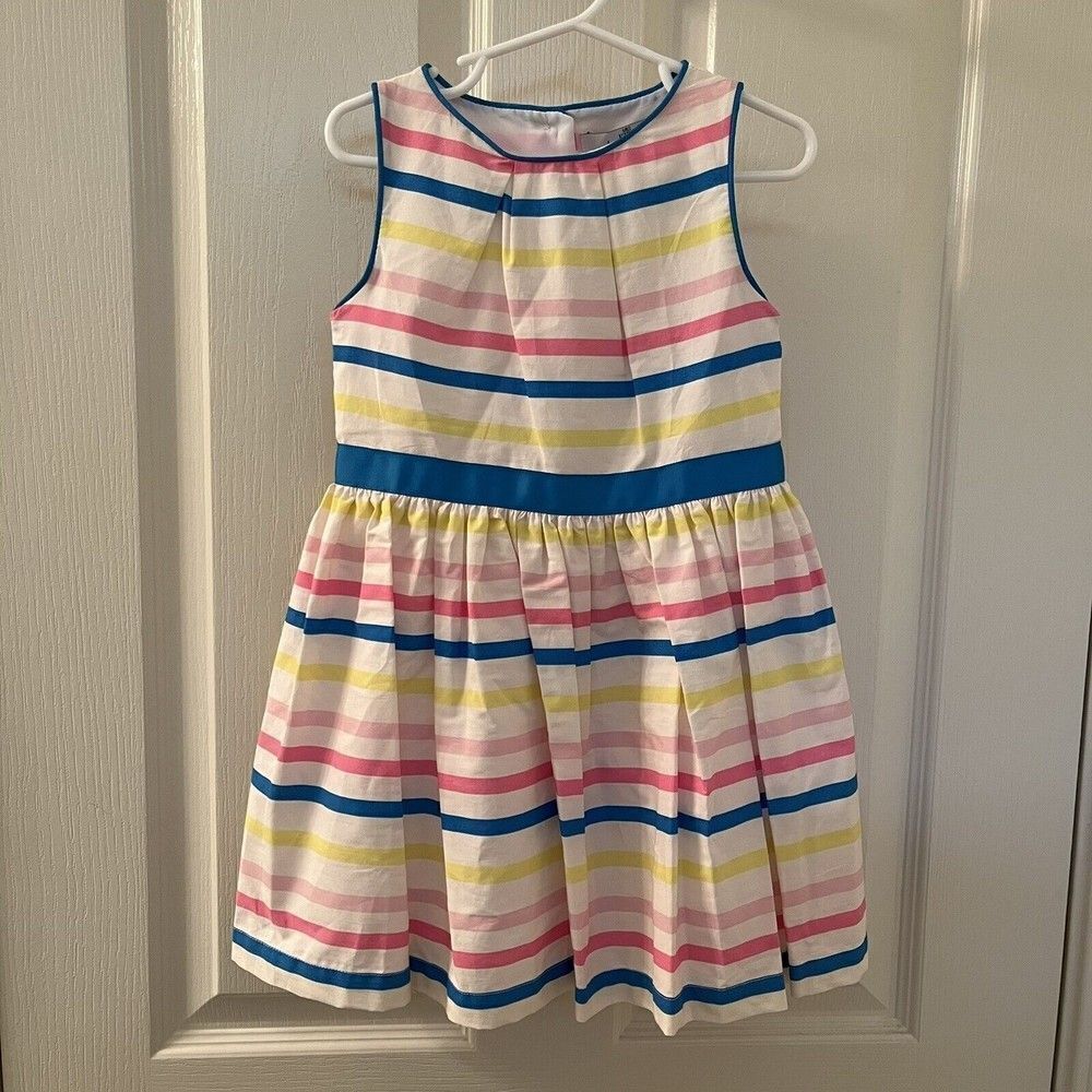 Marks & Spencer M&S Kids Dress Ivory Mix Striped Girls Size 3-4 NWT